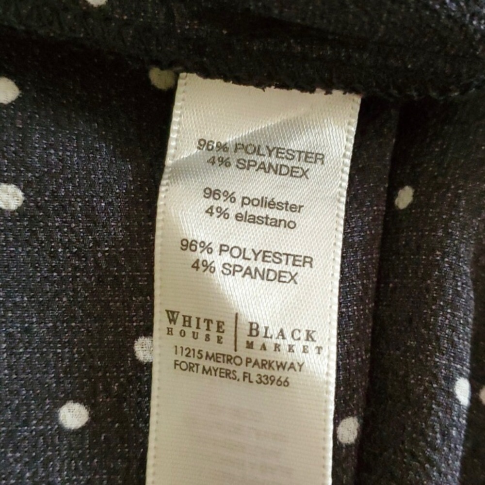 White House Black Market Black Blouse with White Dot Print - Picture 5 of 6